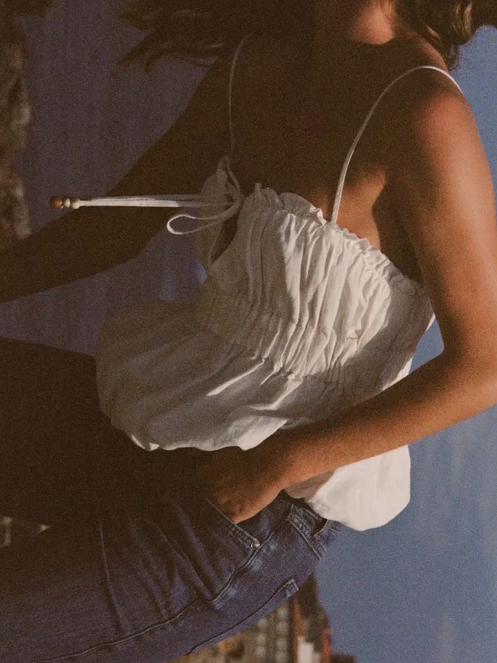 Zara White Smocked Cami Top - Picture 5 of 7